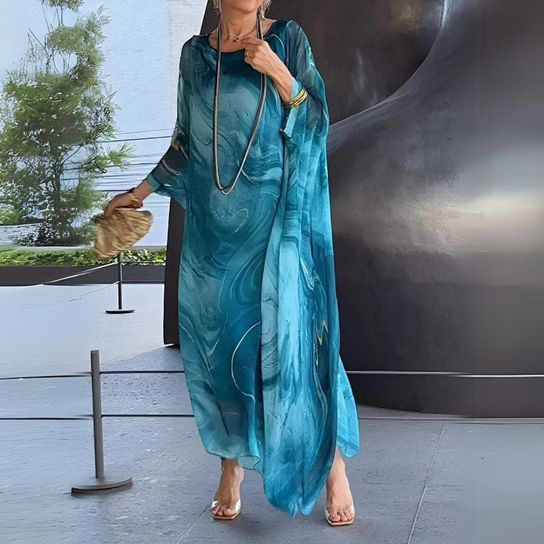 Elegant Silk Chiffon Dress with Flowy Design and Soft Feel