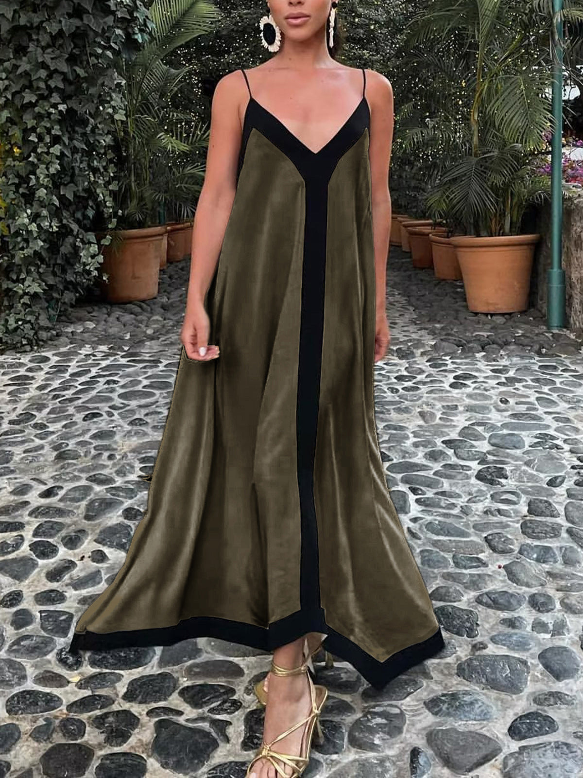 Sicily Vintage-Inspired Straight Dress with Elegant Design