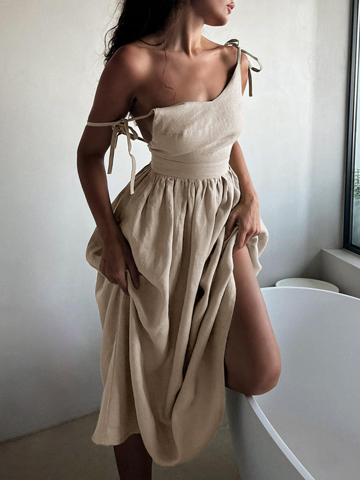 Cotton Maxi Dress with Long Straps for Comfortable Everyday Wear