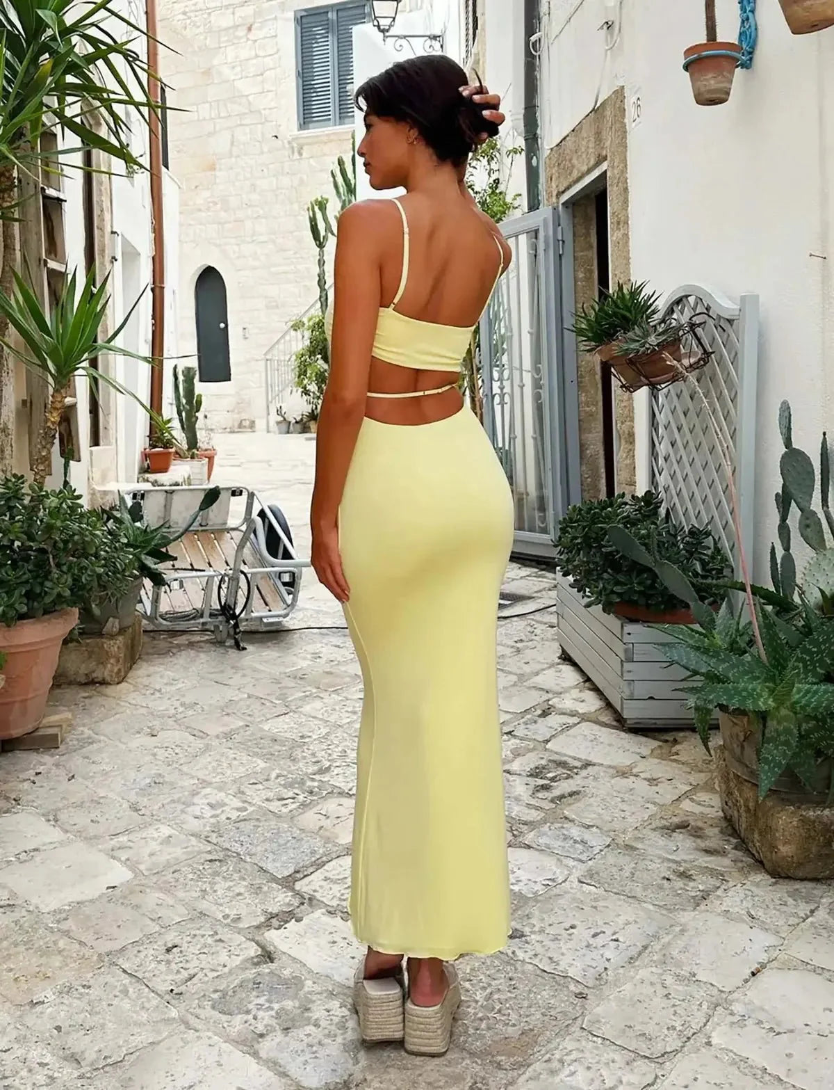 Chic Backless Bodycon Maxi Dress