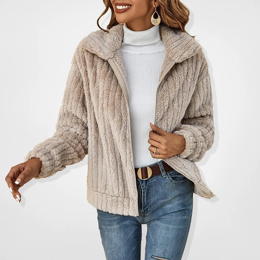 Cozy Teddy Zip Jacket for Warmth and Comfort