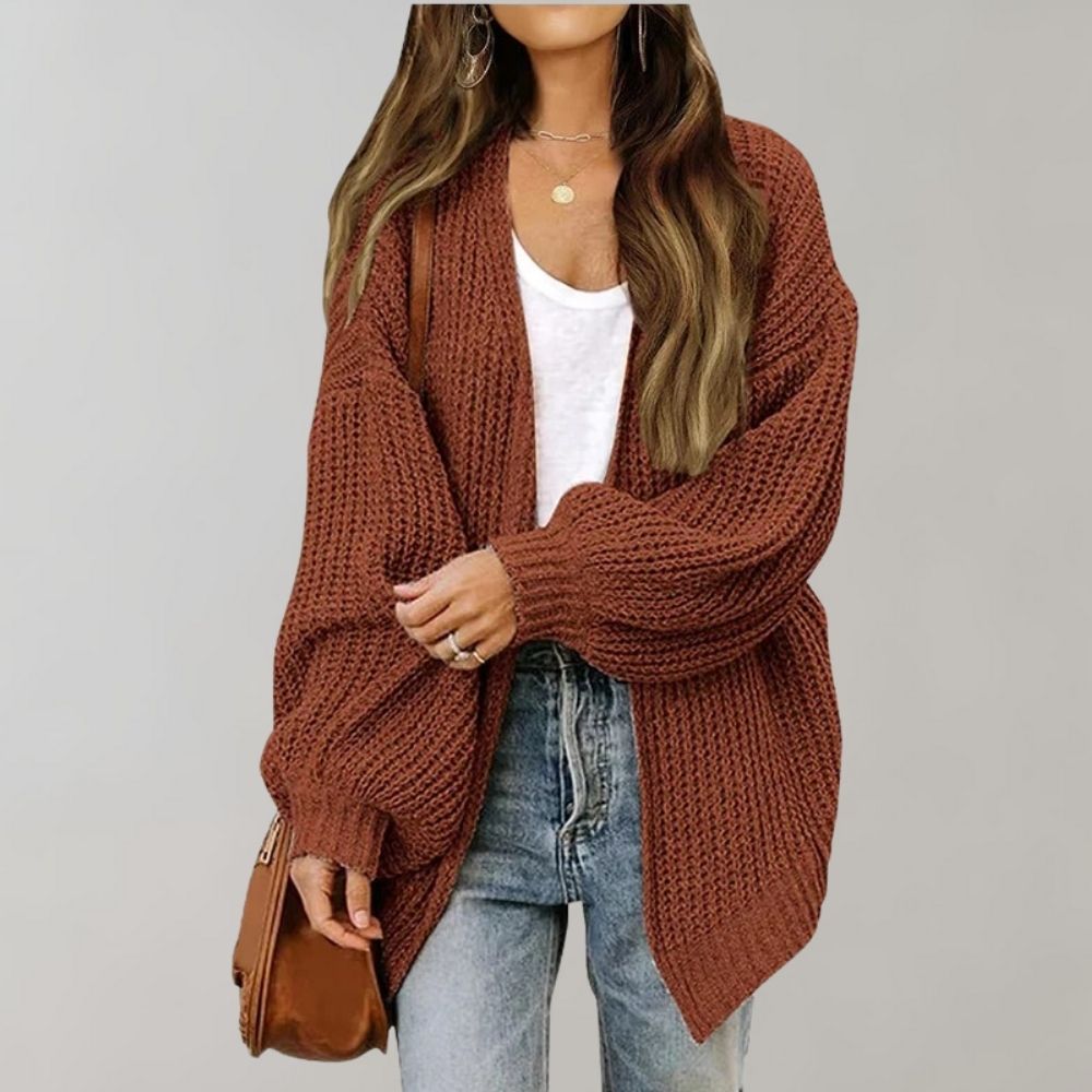 Women's Chunky Knit Open Front Casual Cardigan