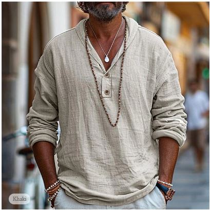 Casual Lightweight Linen Shirt for Men – Breathable & Stylish