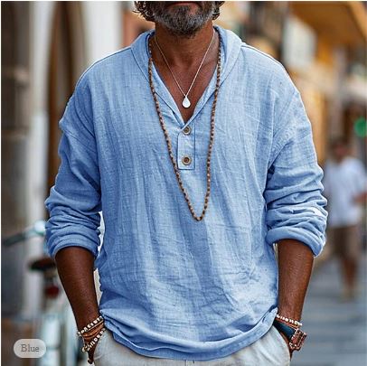 Casual Lightweight Linen Shirt for Men – Breathable & Stylish