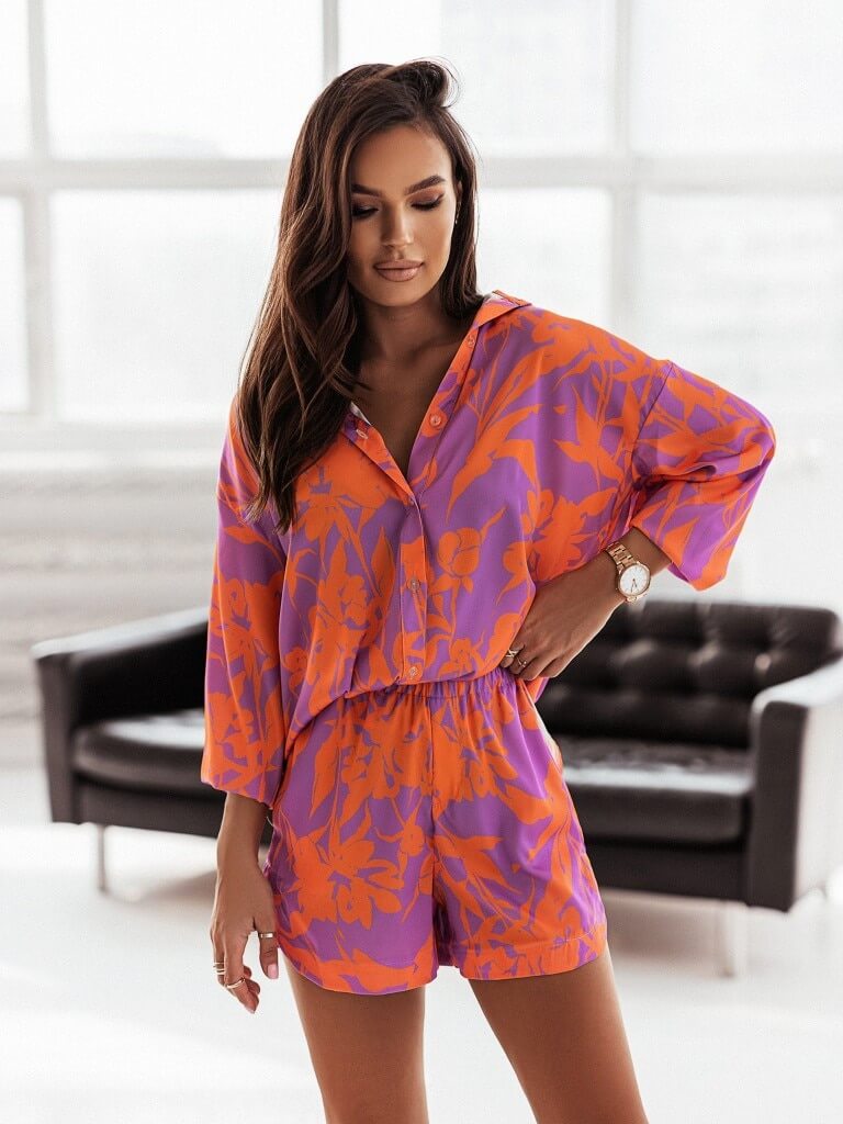 Men's Santorini Style Shirt and Shorts Set for Casual Wear