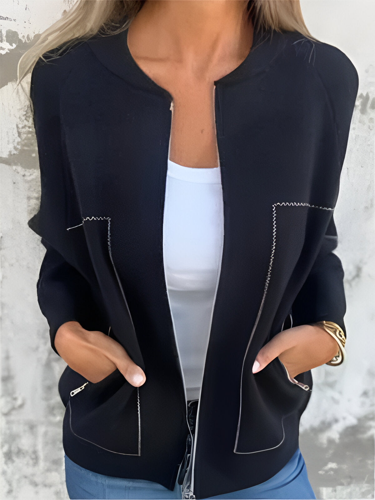 Silvie Zip Jacket with Pocket for Versatile Styling