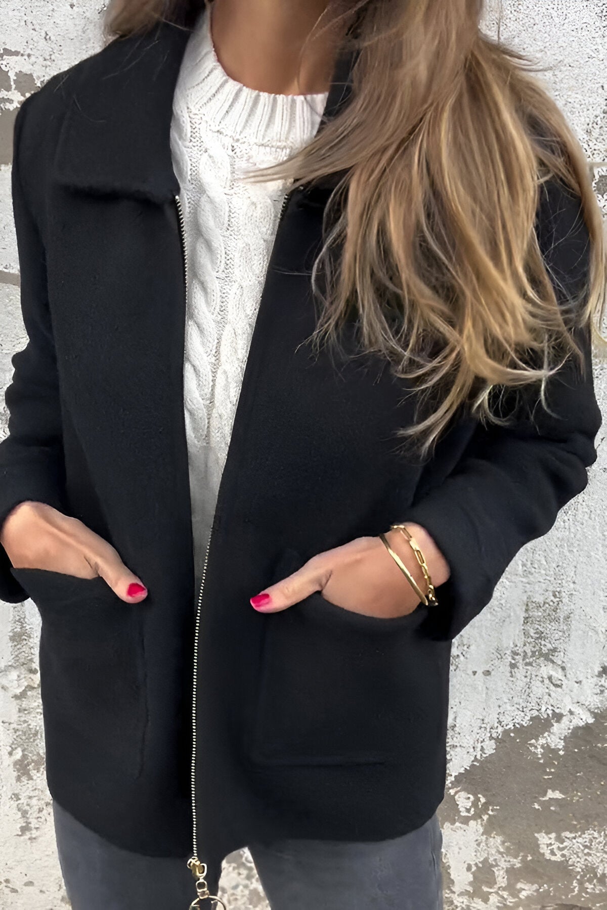 Lapel Zip Sutton Jacket for Stylish Outerwear