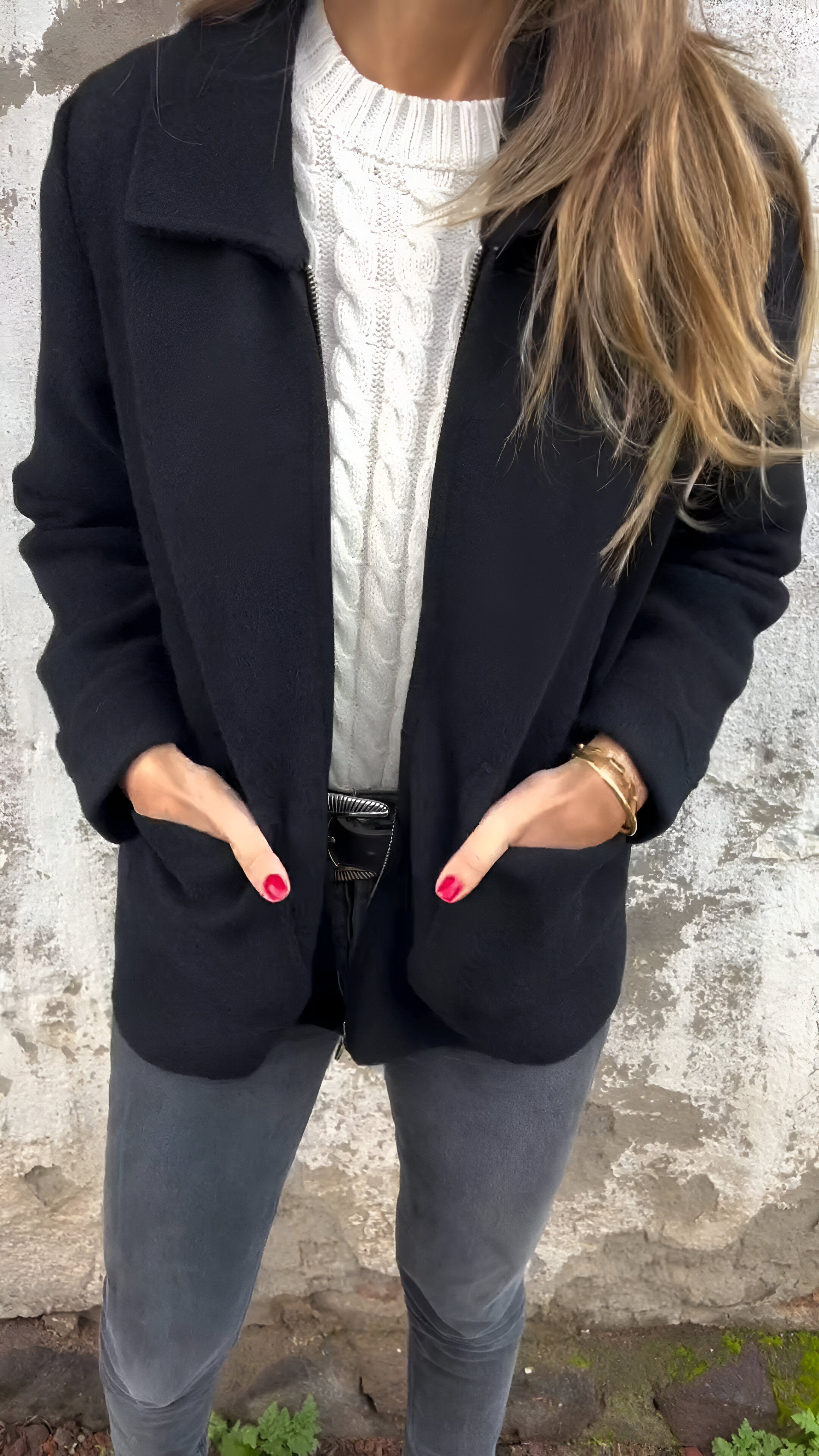 Lapel Zip Sutton Jacket for Stylish Outerwear