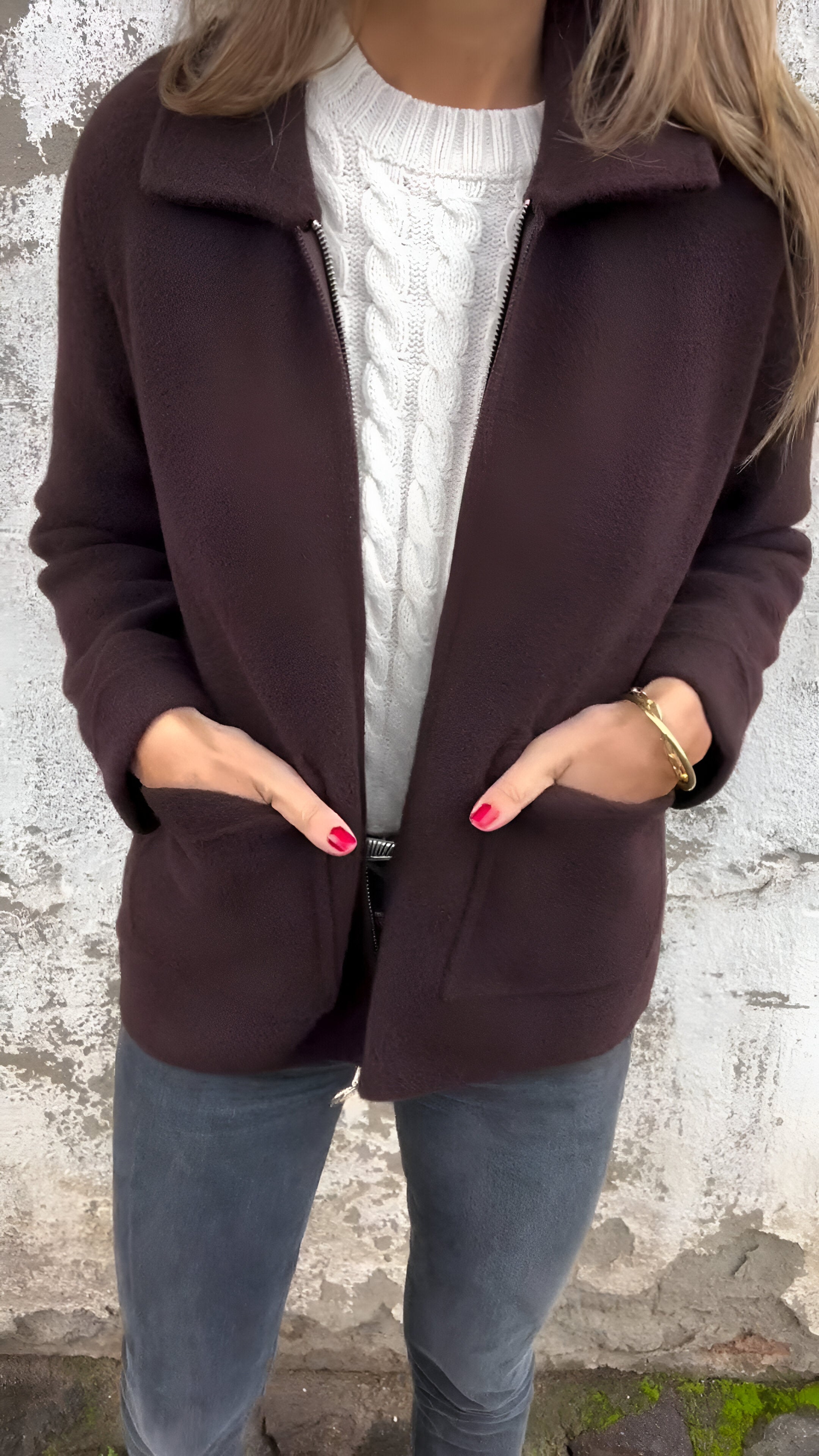 Lapel Zip Sutton Jacket for Stylish Outerwear