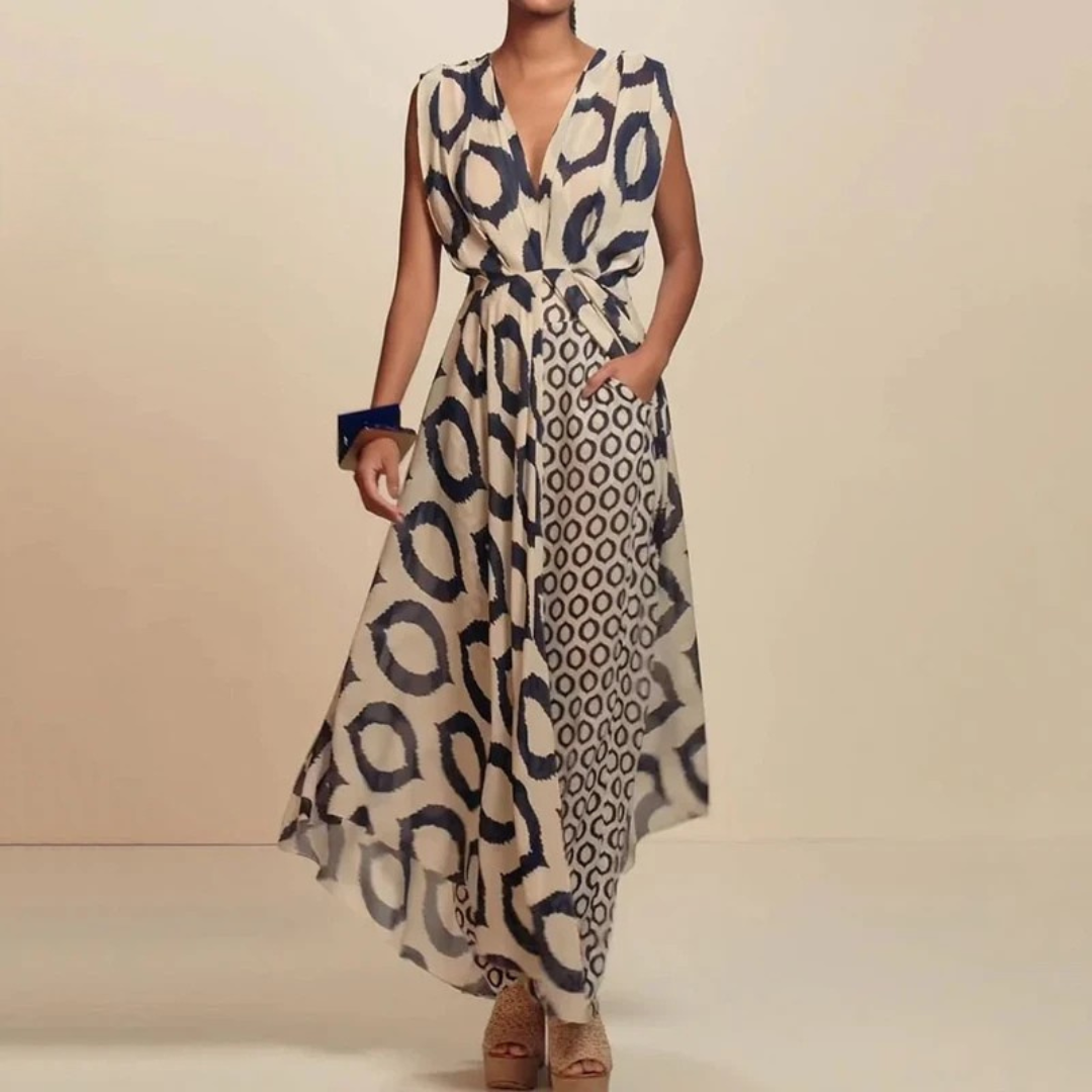 Boho Chic Long Kimono and Trousers Set with Ethnic Print