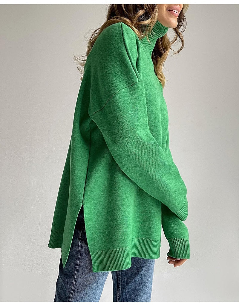 High Neck Oversized Mesh Blouse for Comfortable Style