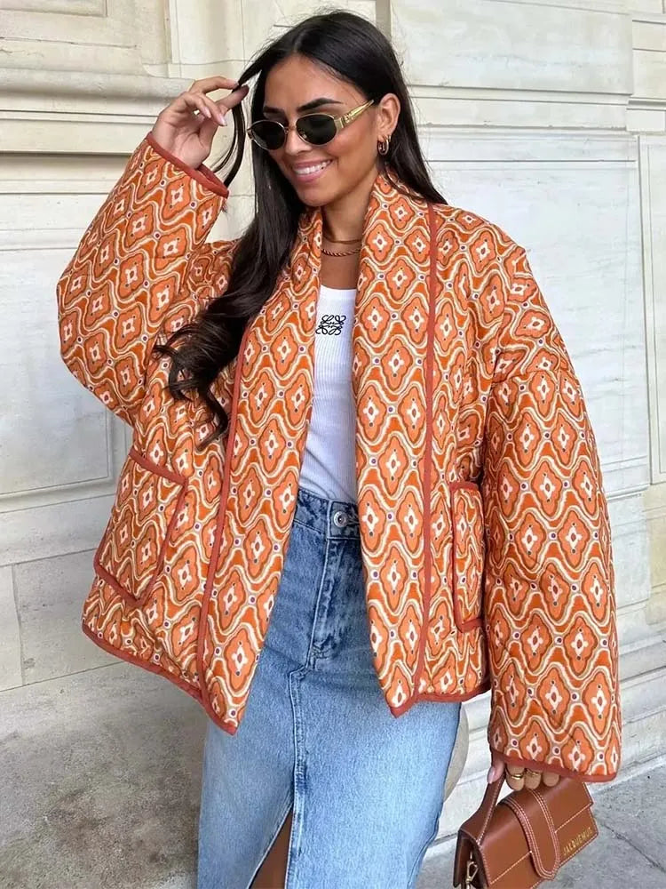 Bohemian Style Quilted Open Coat for Effortless Layering