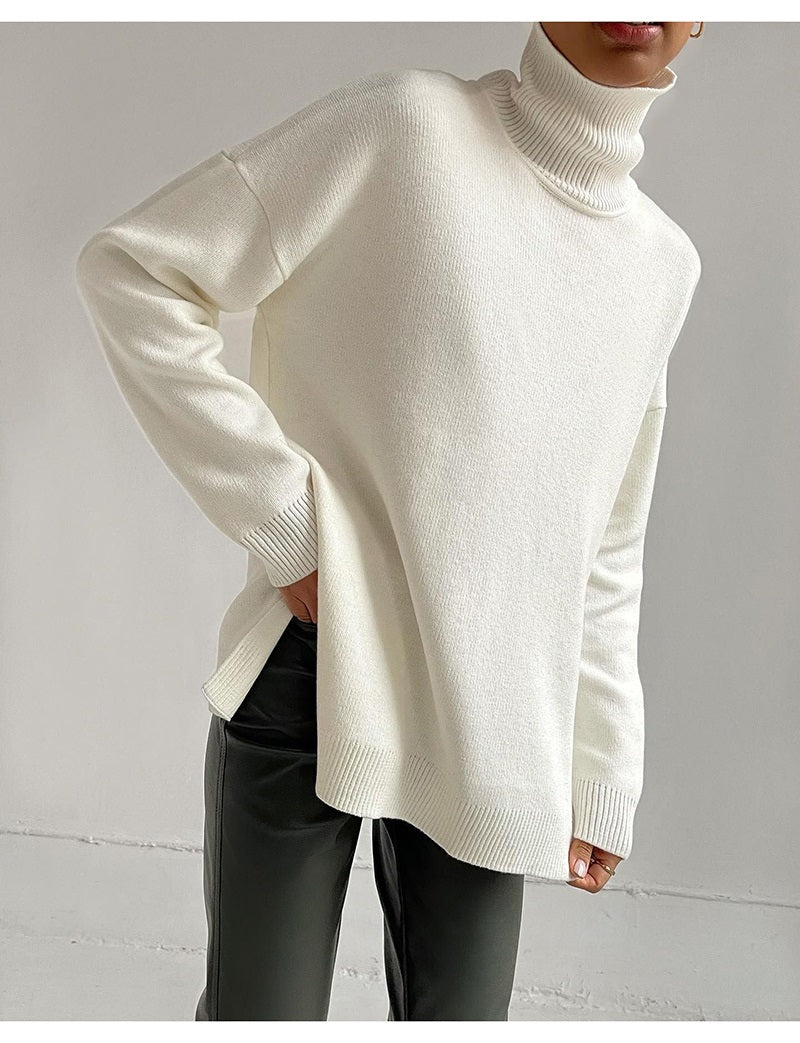 High Neck Oversized Mesh Blouse for Comfortable Style