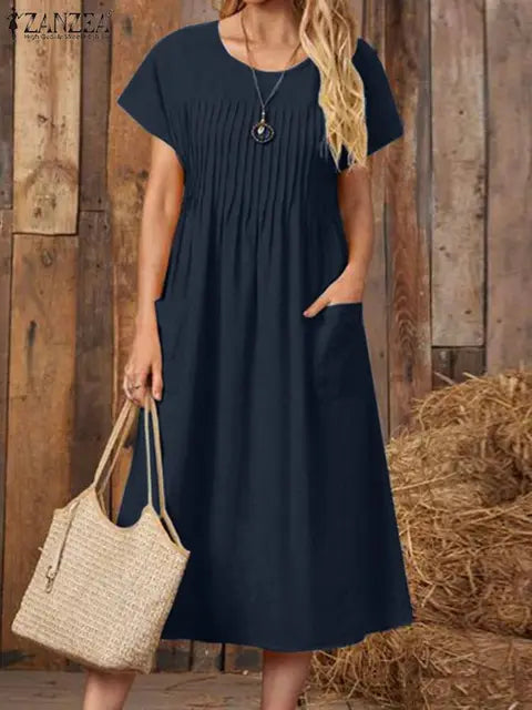 Abigail Vintage-Inspired Midi Dress with Elegant Floral Design