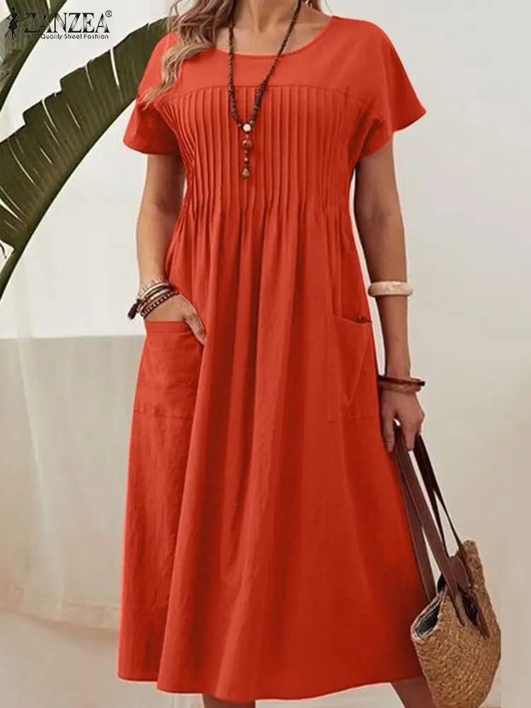 Abigail Vintage-Inspired Midi Dress with Elegant Floral Design