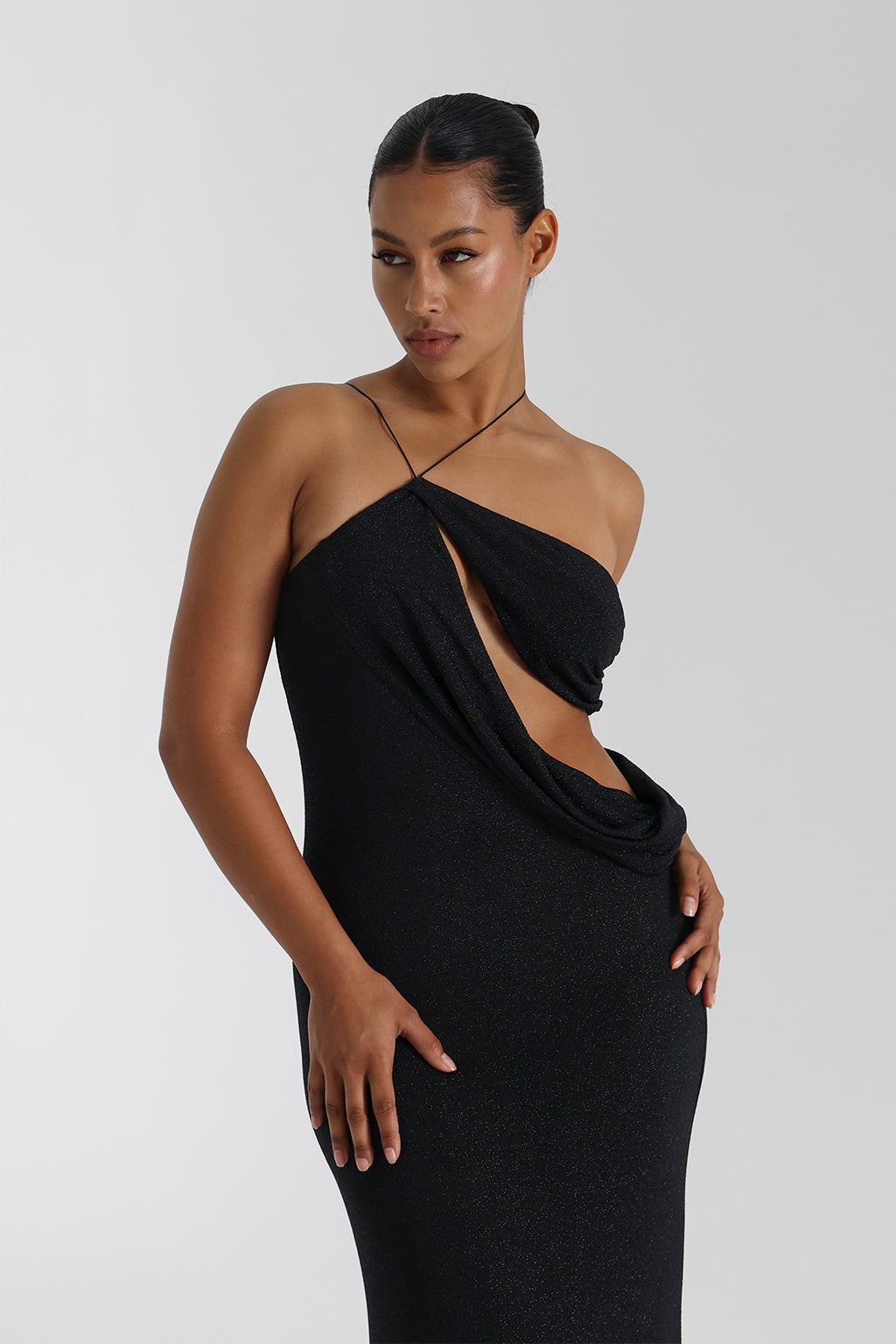 Draped Maxi Dress for Women - Elegant and Flowy Design