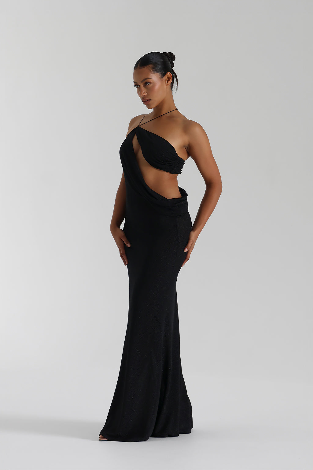 Draped Maxi Dress for Women - Elegant and Flowy Design