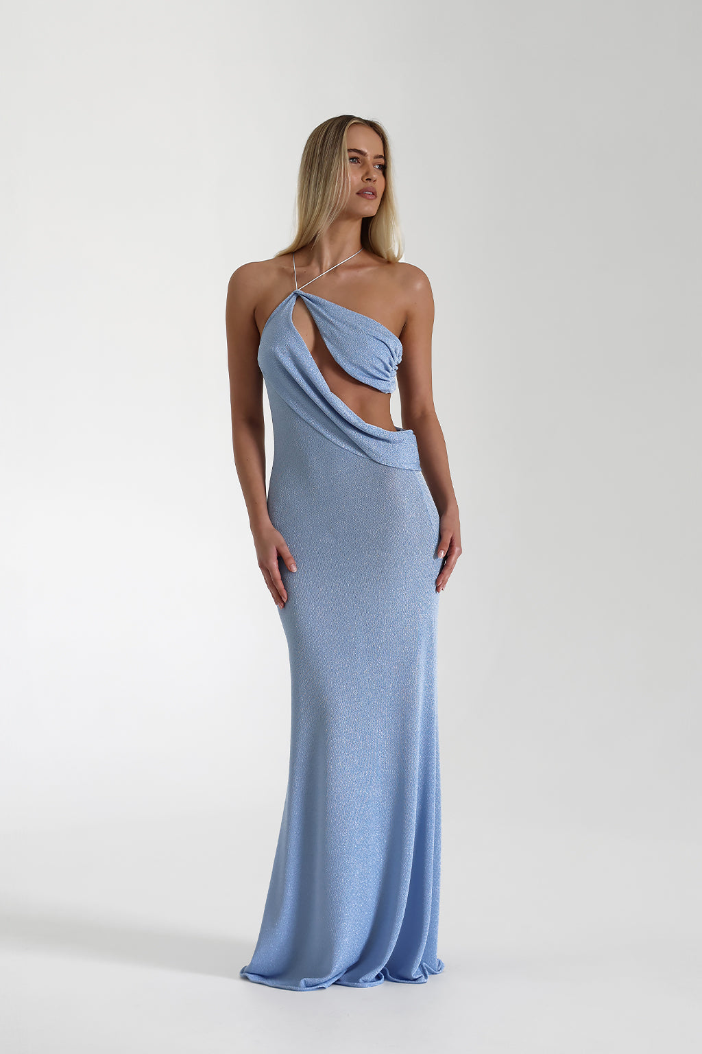 Draped Maxi Dress for Women - Elegant and Flowy Design