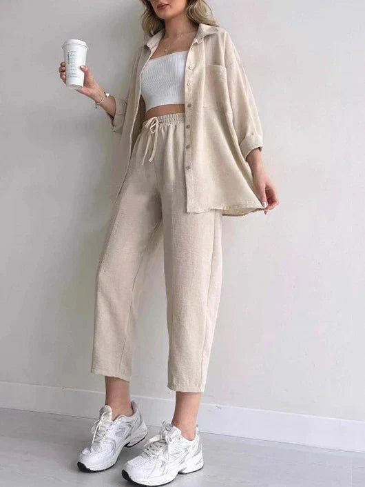 Spring Floral Shirt and Trouser Set for Stylish Outfits