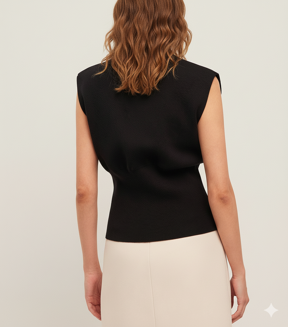 Women's V-Neck Buttoned Sweater Vest Top