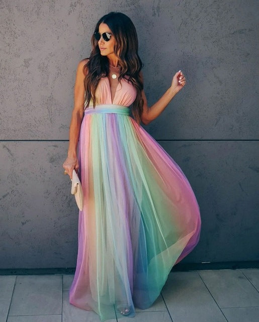 Elegant Long V-Neck Dress for Effortless Style