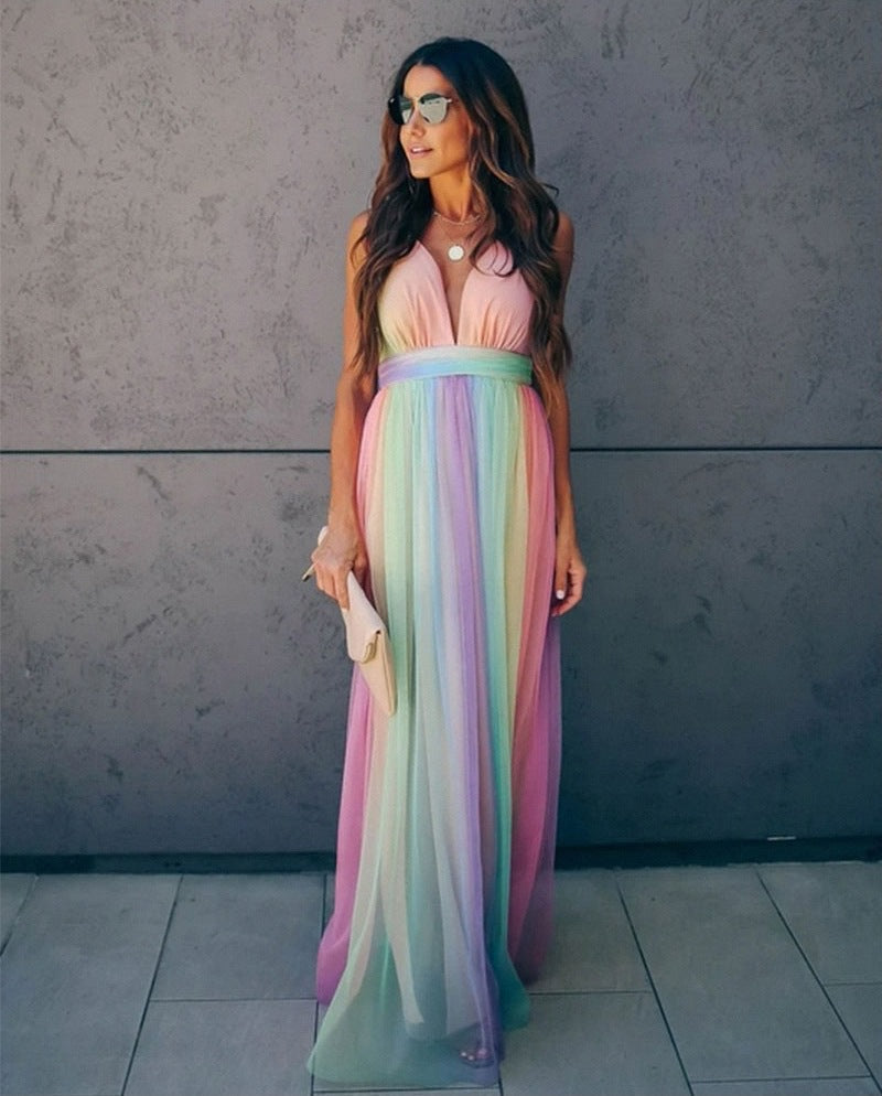 Elegant Long V-Neck Dress for Effortless Style