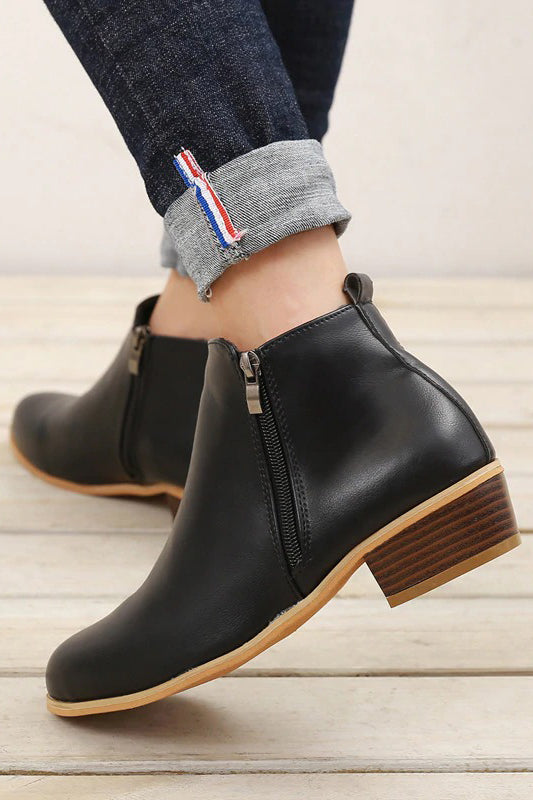 Stylish Short Boots with Comfortable Low Heels