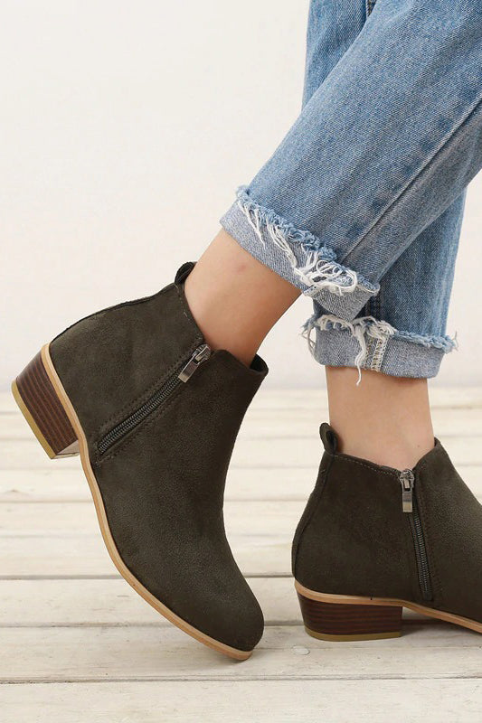 Stylish Short Boots with Comfortable Low Heels