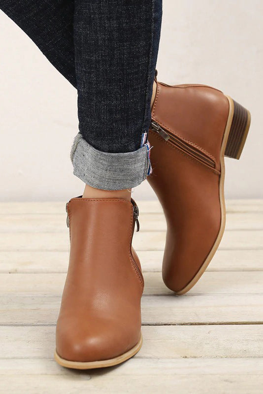 Stylish Short Boots with Comfortable Low Heels