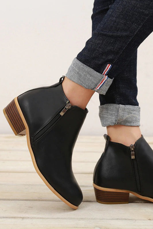 Stylish Short Boots with Comfortable Low Heels