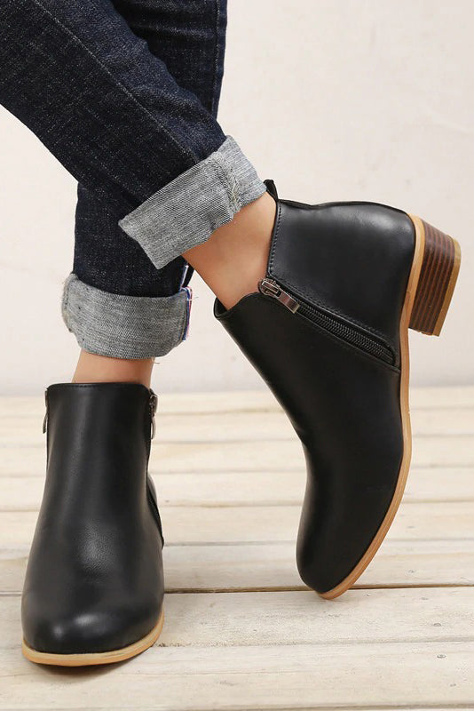 Stylish Short Boots with Comfortable Low Heels