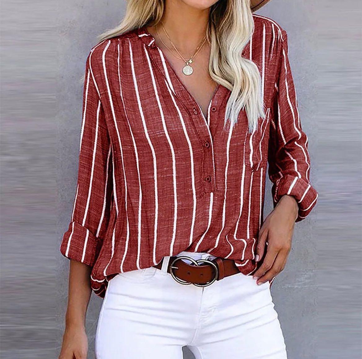 Elegant Striped Blouse with Classic Design