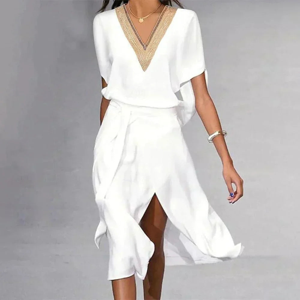Women's V-Neck Dress – Flattering Fit, Sustainable Fabric