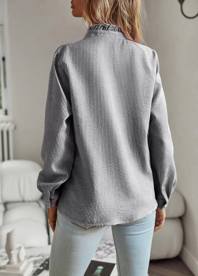 Casual Blouse with Ruffle Detail for Effortless Style