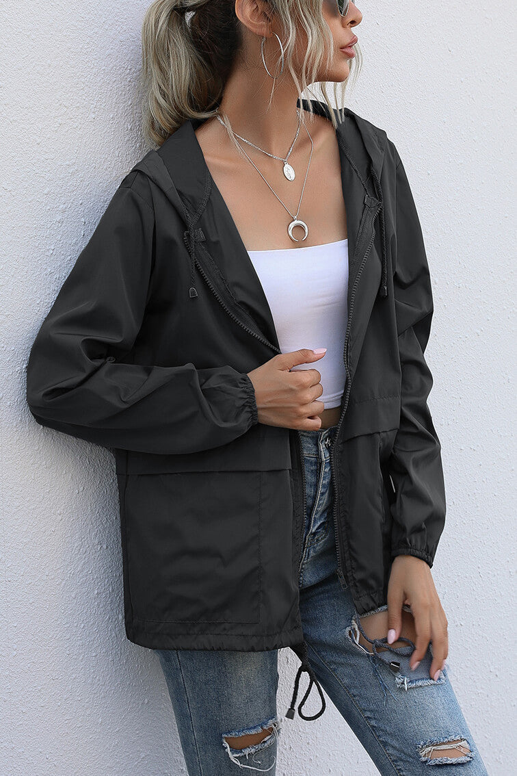 Hooded Windbreaker Sports Jacket for Active Outdoor Wear