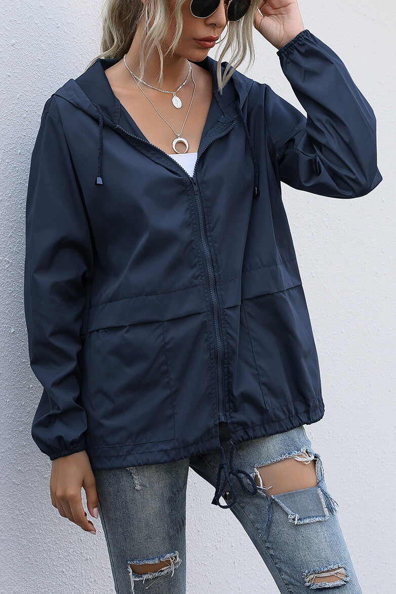 Hooded Windbreaker Sports Jacket for Active Outdoor Wear