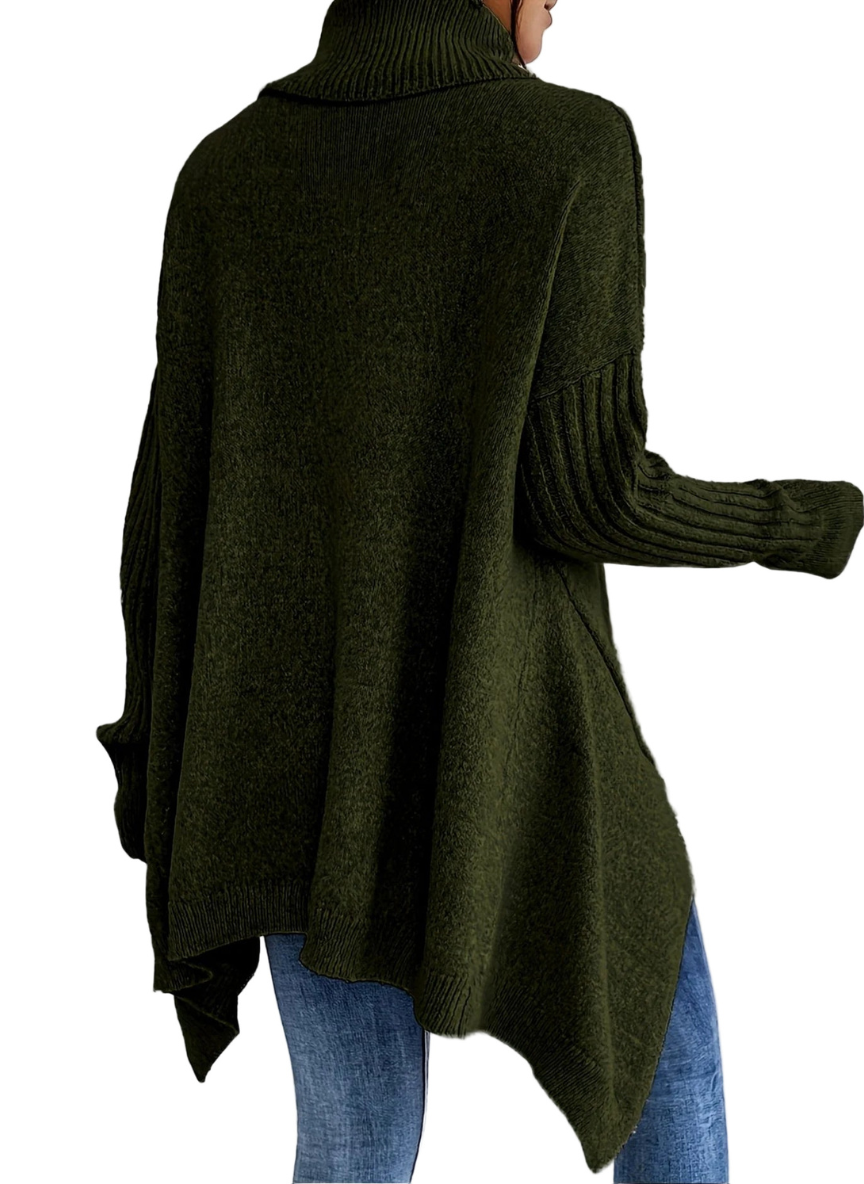 Women's Elegant Long Turtleneck Knit Sweater
