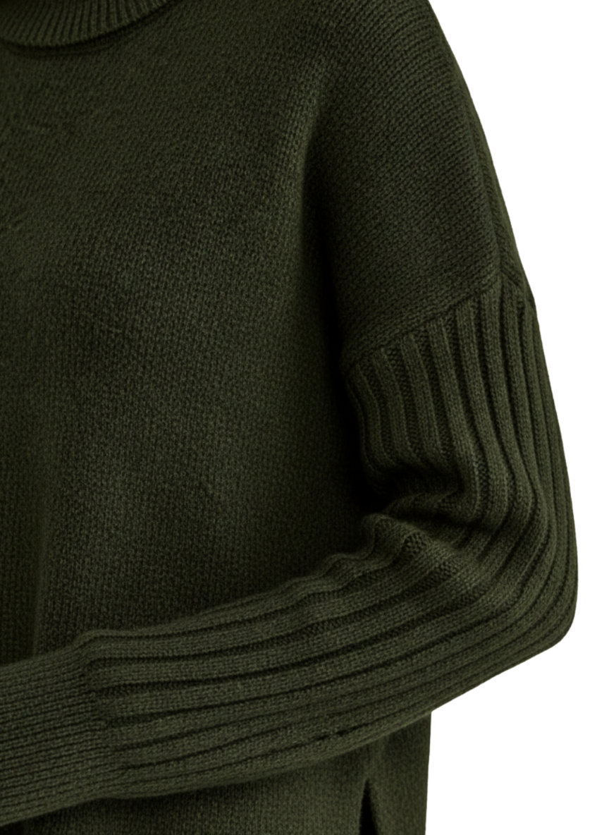 Women's Elegant Long Turtleneck Knit Sweater