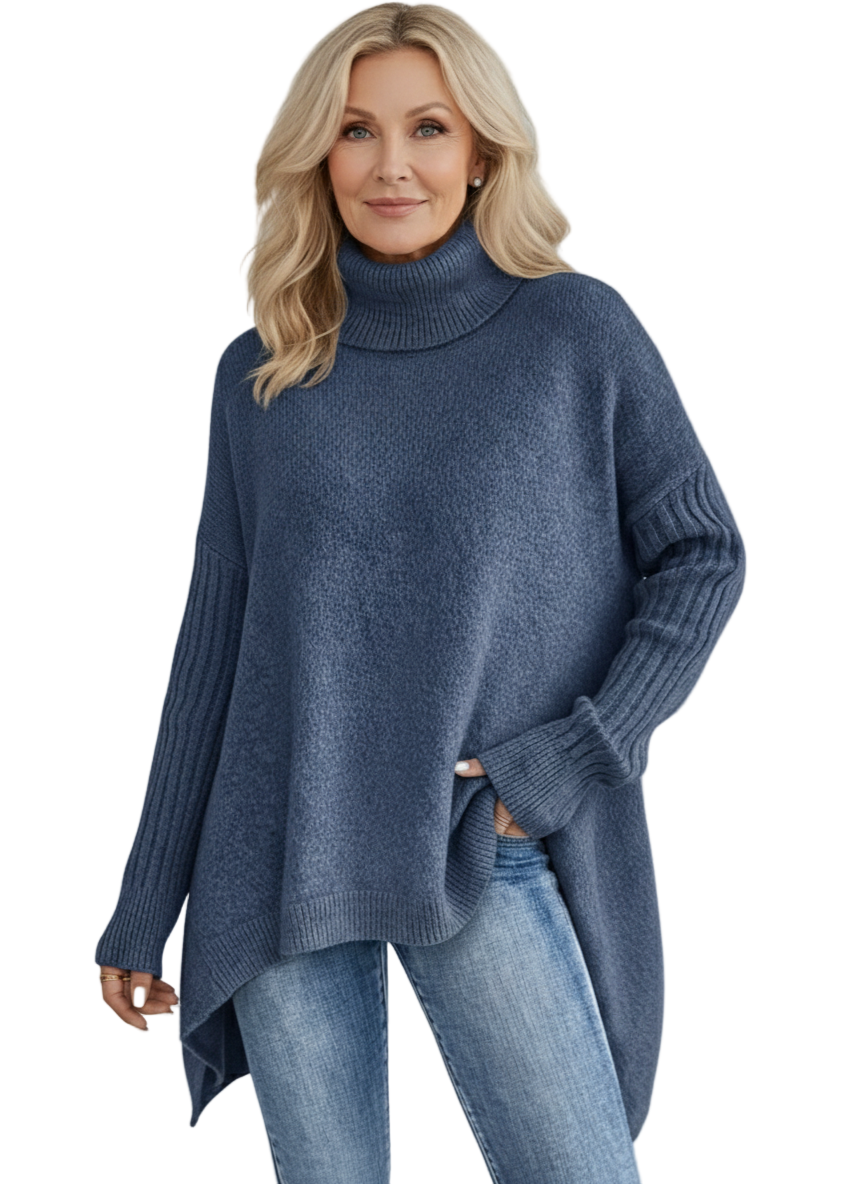 Women's Elegant Long Turtleneck Knit Sweater