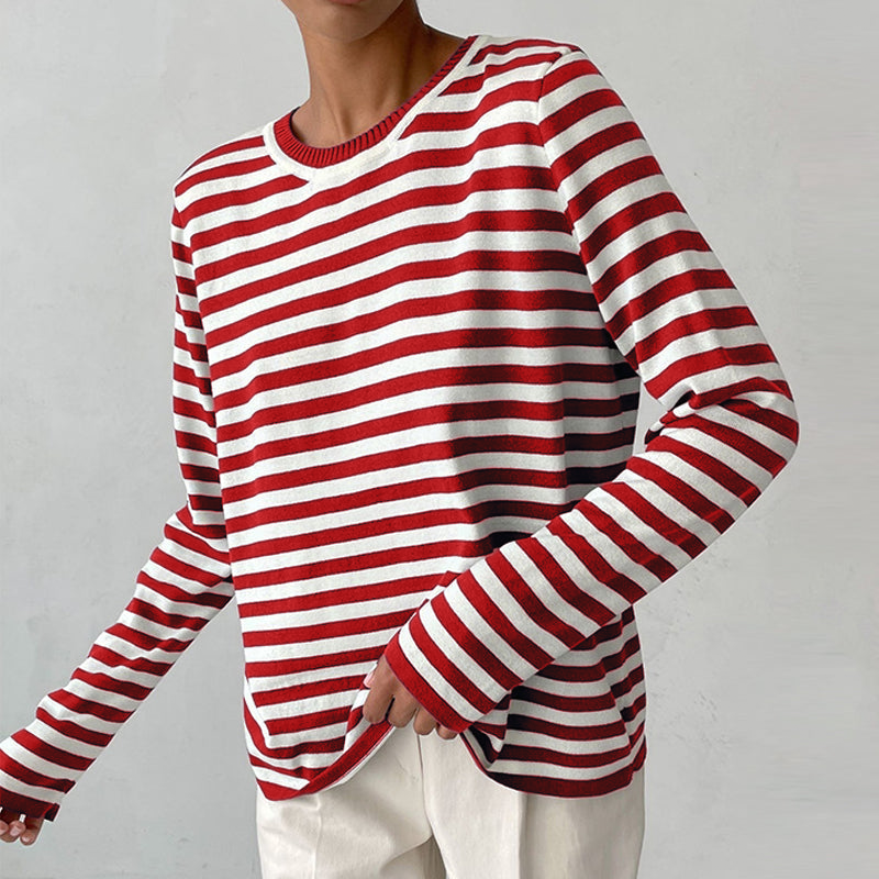 Women's Striped Long Sleeve Top for Everyday Wear
