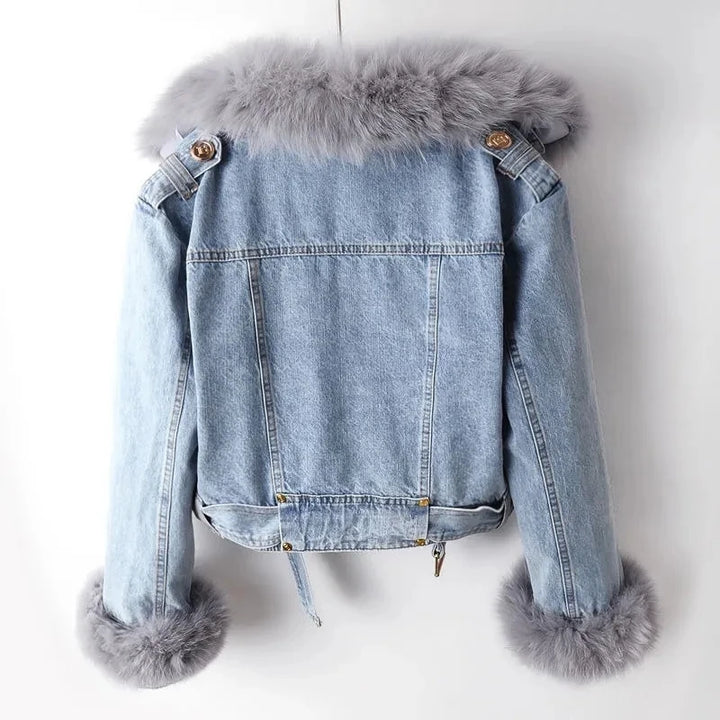 Lara Short Denim Jacket with Cozy Lining