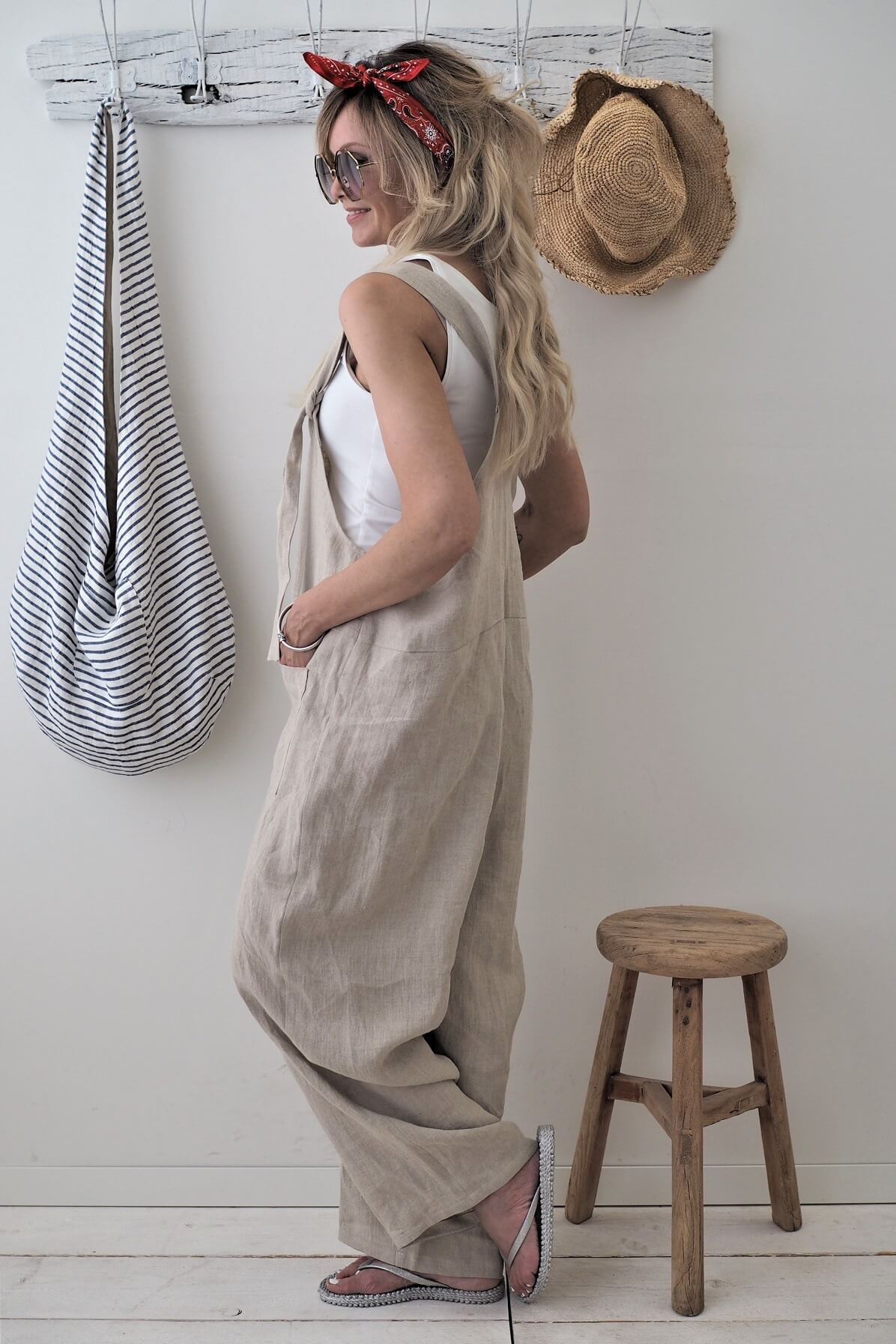 Oversized Sleeveless Jumpsuit in Berkeley Style