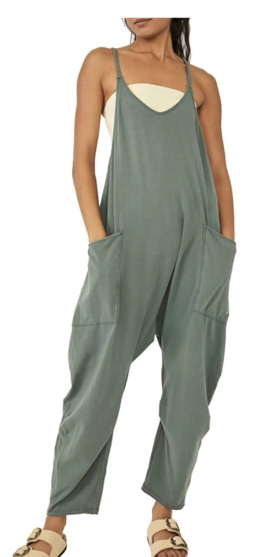Sleeveless Casual Jumpsuit with Pockets for Effortless Style