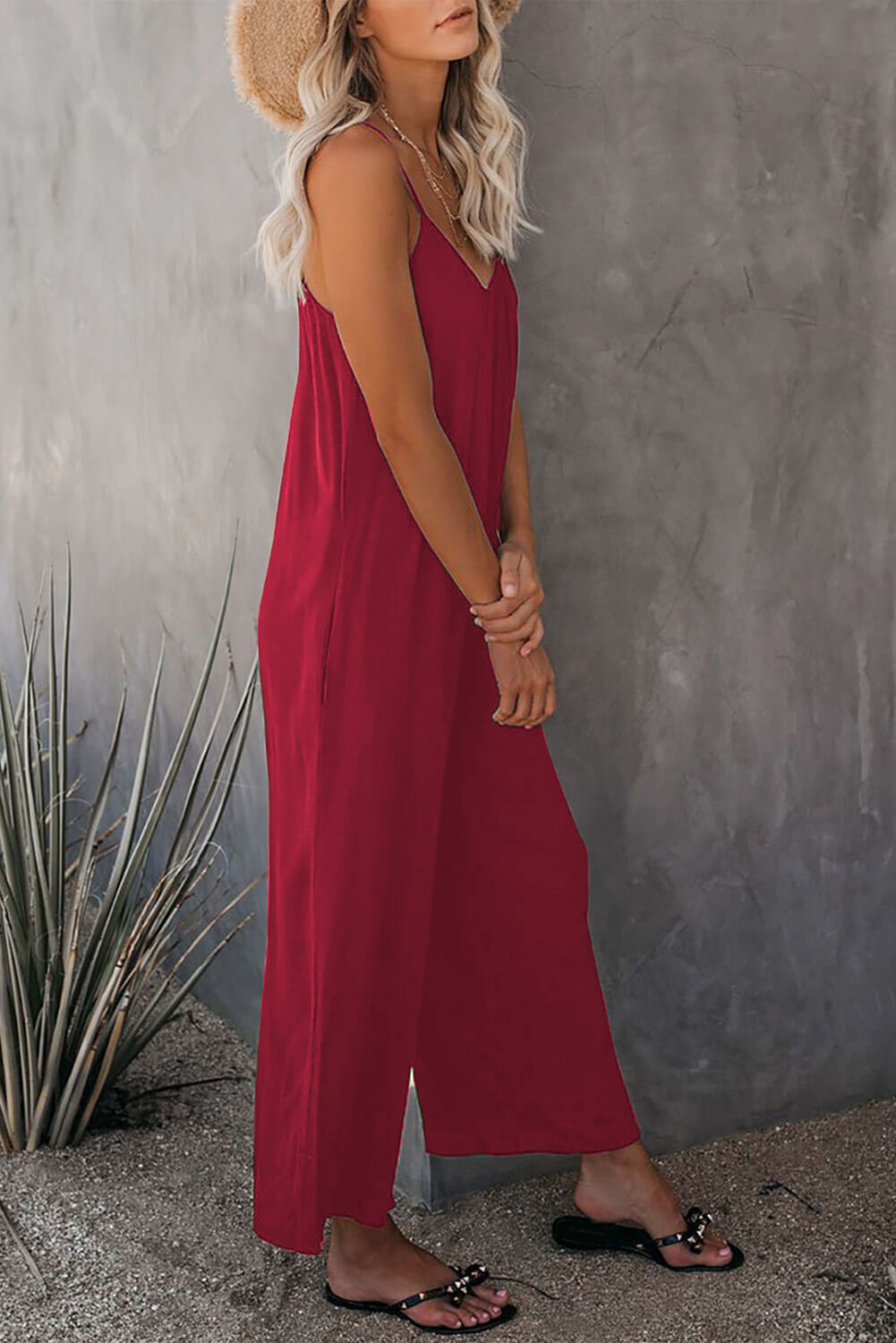 Chic Fluid Jumpsuit with Smooth Finish and Versatile Style