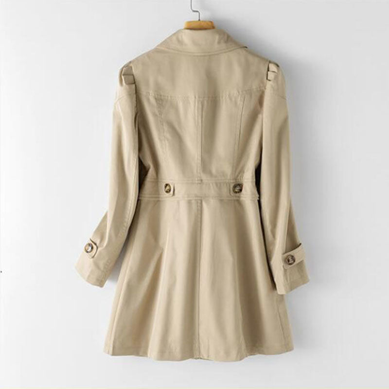 Gabardine Midi Coat with Breeze Design