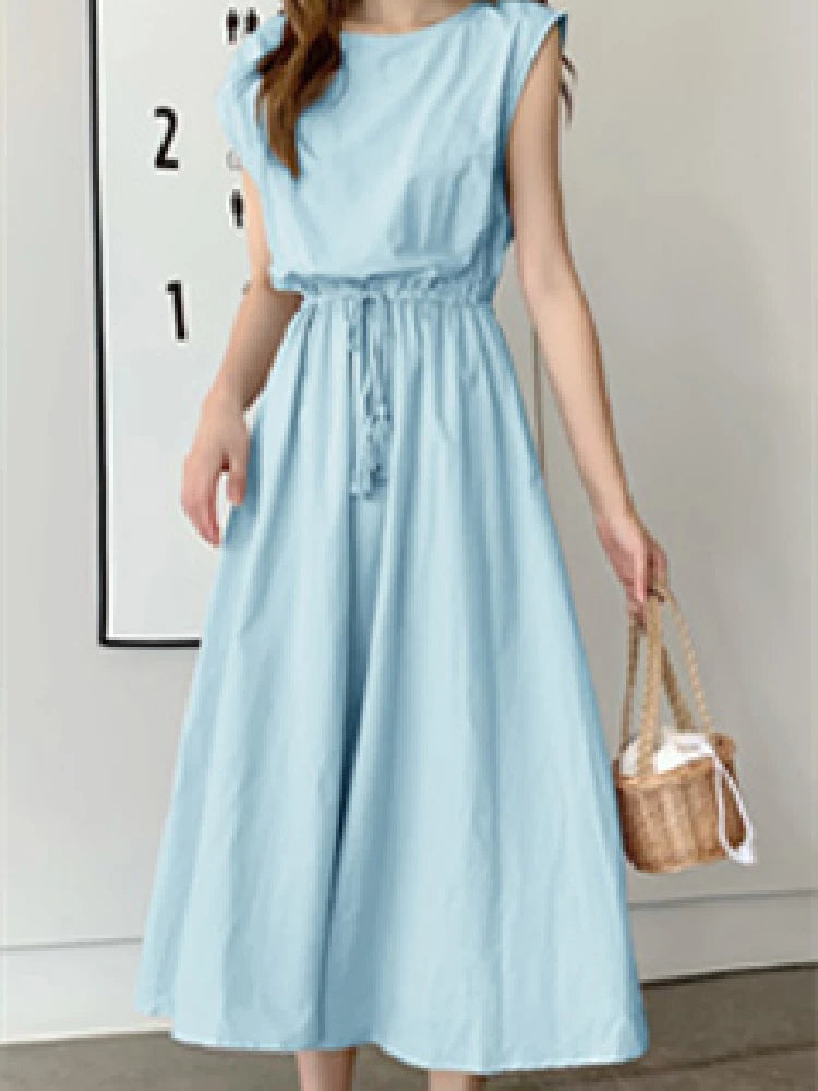 Tassel Tie Midi Dress for Effortless Style and Comfort
