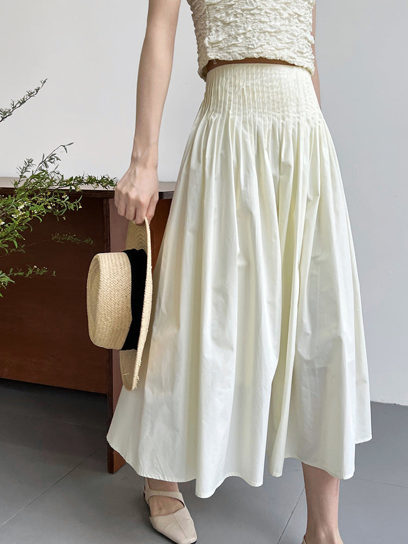 High-Waisted Midi Skirt with Flattering Fit and Versatile Style
