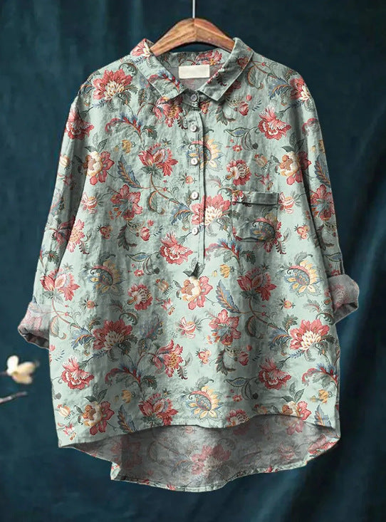 Floral Print Blouse with Elegant Design and Comfortable Fit
