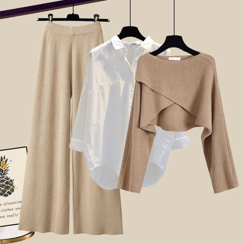 Comfortable Soft Three-Piece Set with Long Sleeves