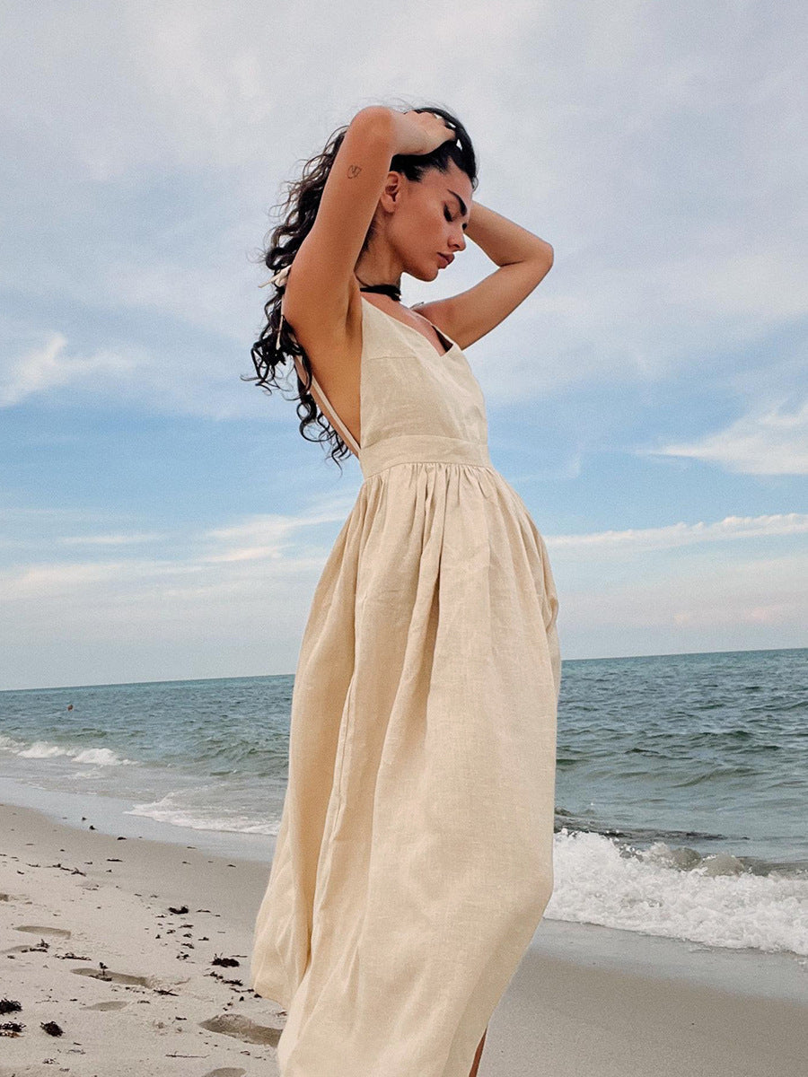 Cotton Maxi Dress with Long Straps for Comfortable Everyday Wear